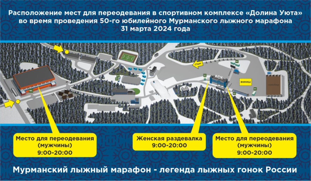 Полезная информация для участников 50-го юбилейного Мурманского лыжного марафона