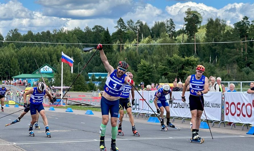 Сергей Устюгов и Андрей Мельниченко выиграли командный спринт на чемпионате России по лыжероллерам 2024 в Дёмино
