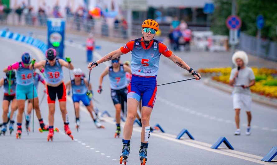 Виктория Лукашова выиграла женский масс-старт на чемпионате России по лыжероллерам 2024 в Дёмино