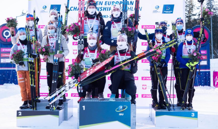 Норвежская сборная одержала победу в смешанной эстафете чемпионата Европы.